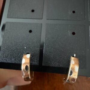 10KT Solid Gold PolkaDot Hoops